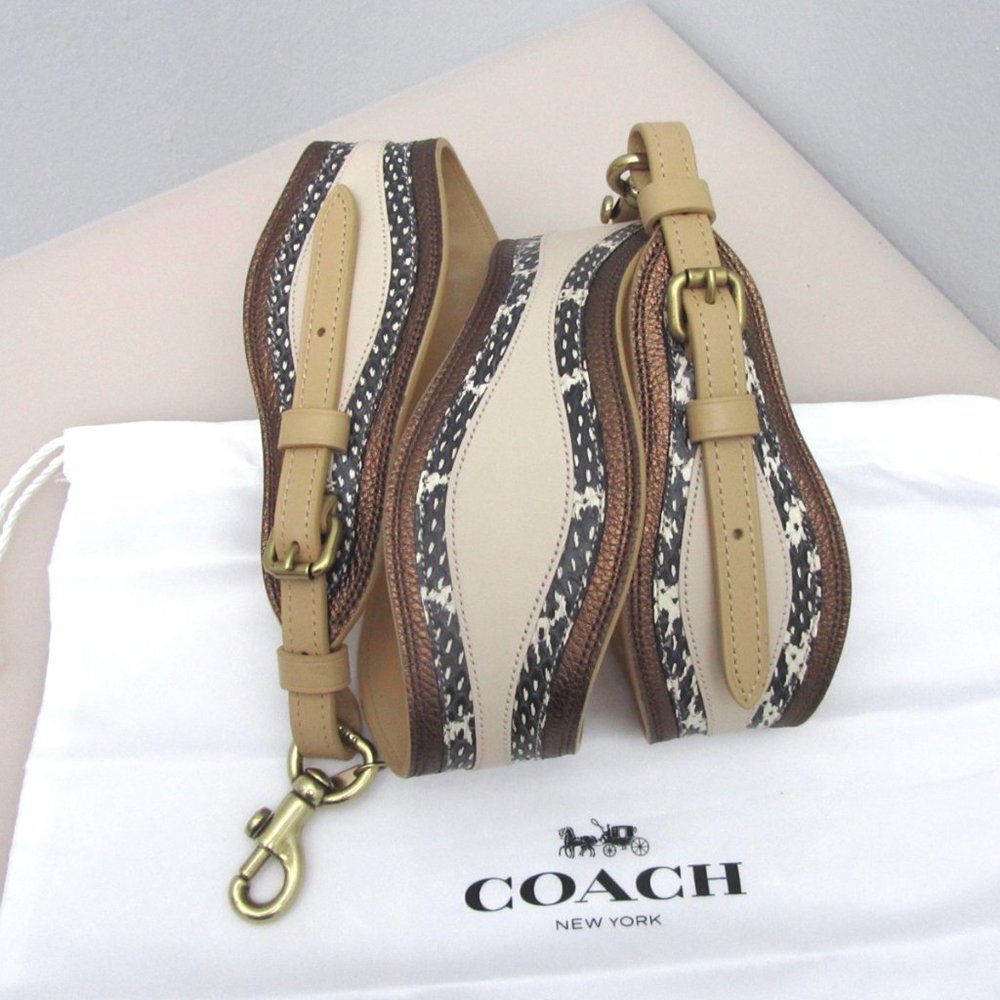 Coach Strap Wave Patchwork Snakeskin Details Strap